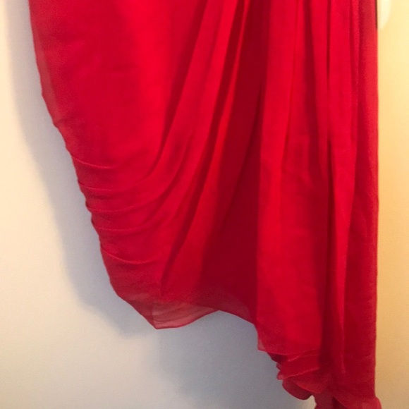 New Jill Stuart red silk chiffon asymmetrical dress 8 - Picture 3 of 8